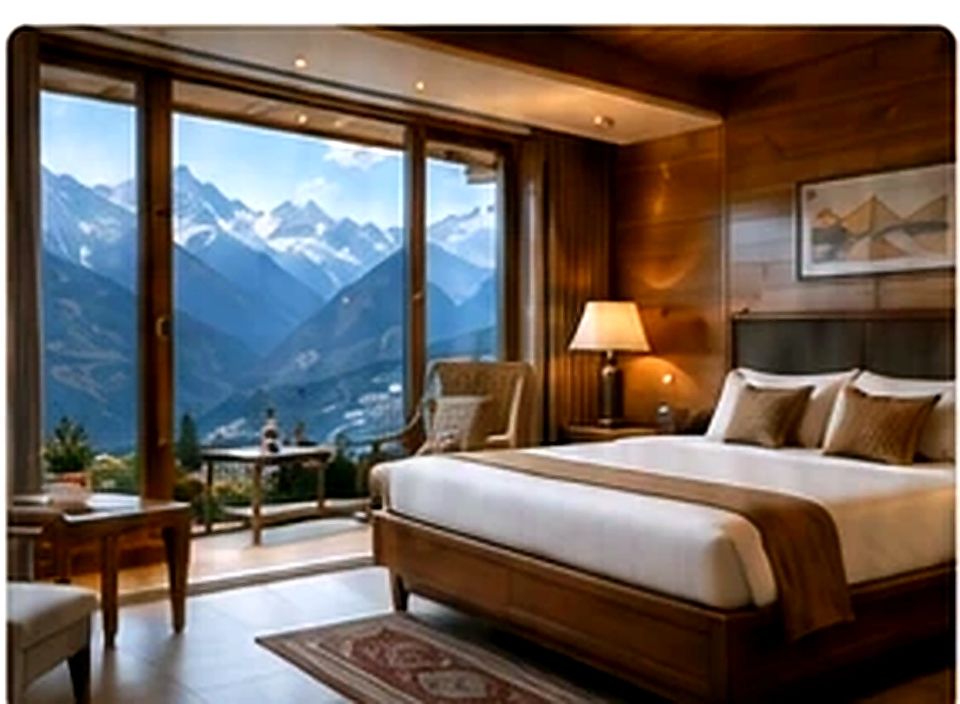Representative Himalayan room and mountain view