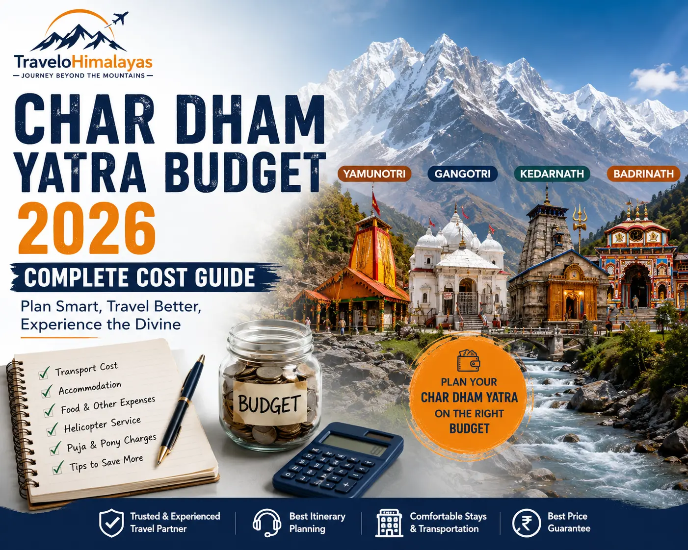 Char Dham Yatra budget 2026 transport hotel food and helicopter cost guide