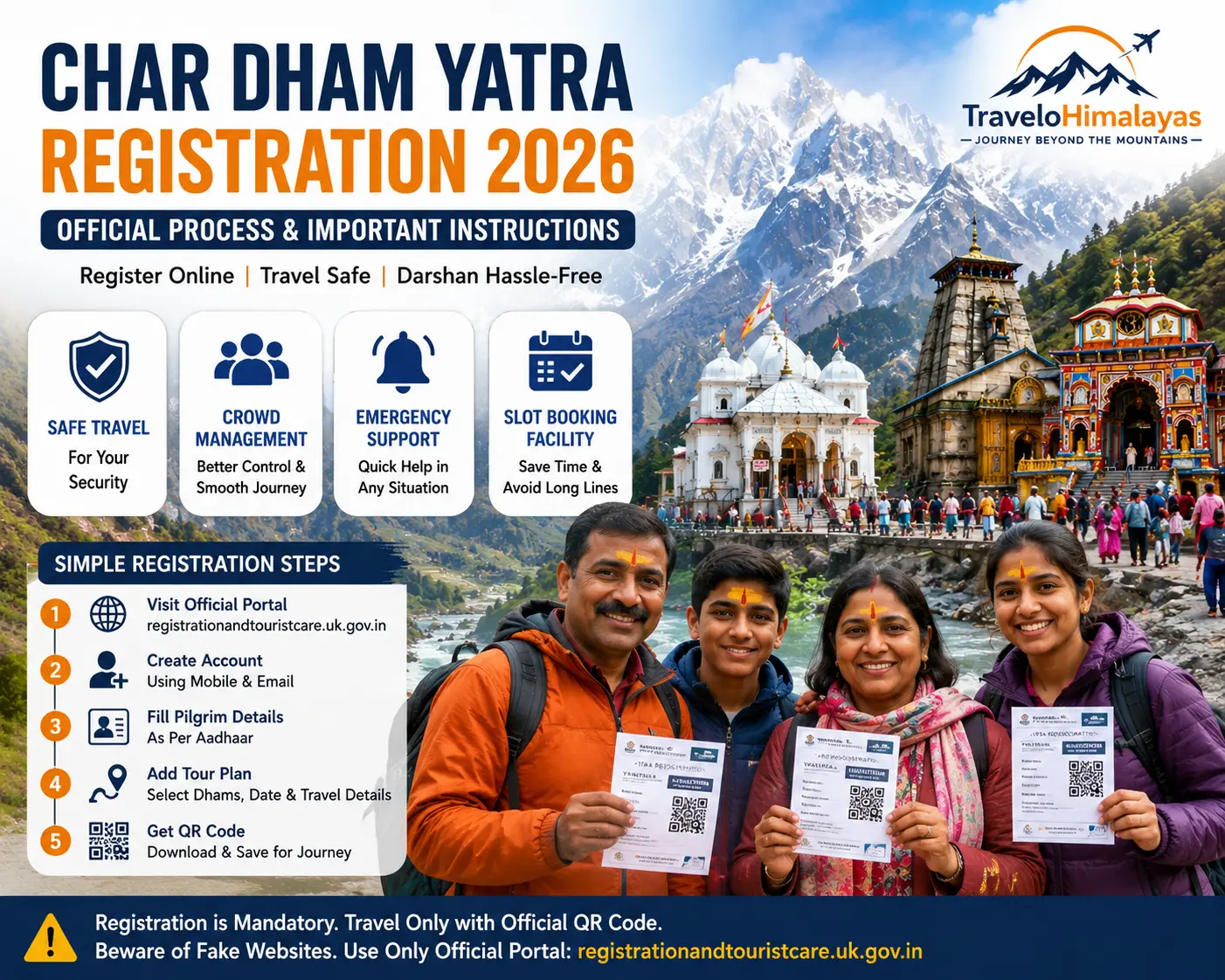 Char Dham Yatra Registration 2026 official process and QR code guide